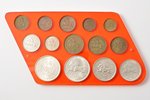 set of coins: 1 cent - 10 lits, , 20-30ies of 20th cent., Lithuania...