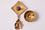 badge, boxing (work is executed by order), gold, 20-30ies of 20th cent., 35.6 x 20.3 mm, 3.70 g...