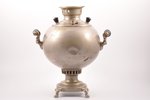 samovar, Братья Воронцовы, shape "smooth sphere", brass, nickel plating, Russia, the 2nd half of the...