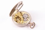 карманные часы, "Alpina", Швейцария, серебро, 800 проба, 74.45 г, Ø 50 мм, в хорошем состоянии, испр...