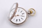 pocket watch, Ligne Droite Spiral Breguet, "Remontoir", Switzerland, the 18th-19th cent., silver, 80...