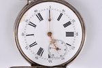 pocket watch, Ligne Droite Spiral Breguet, "Remontoir", Switzerland, the 18th-19th cent., silver, 80...