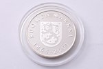 1 марка, 2001 г., серия "История финской марки", реплика монеты 1921 года, серебро, Финляндия, 14.35...