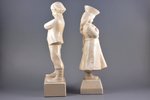 figurine, Children in folk suits, gypsum, Riga (Latvia), USSR, sculpture's work, molder - Alexandra...