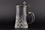 beer mug, crystal, methal, Germany (?), the beginning of the 20th cent., h 15.7 cm...