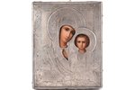 icon, with the silver oklad, Our Lady of Kazan, board, silver, painting, 84 standard, Russia, the 19...