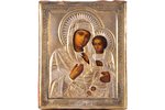 икона, Иверская икона Божией Матери (в киоте), доска, серебро, живопиcь, 84 проба, Российская импери...