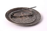 a brooch, sakta, metal, 7.25 g., the item's dimensions Ø = 5.4 cm, the 30ties of 20th cent., Latvia...
