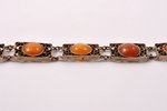 a bracelet, silver, 875 standard, 15.90 g., the item's dimensions 20 cm, amber, the 30ties of 20th c...