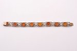 a bracelet, silver, 875 standard, 15.90 g., the item's dimensions 20 cm, amber, the 30ties of 20th c...