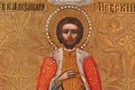 икона, Святой Благоверный князь Александр Невский, доска, живопиcь, сусальное золото, 2-я половина 1...
