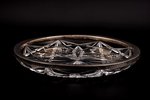 platter, silver, crystal, 875 standard, Ø 27 cm / h 5 cm, the 20-30ties of 20th cent., Latvia...