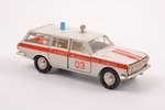 car model, GAZ 24 02 Volga Nr. А24, "Ambulance", metal, USSR, 1986...