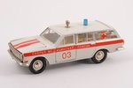 car model, GAZ 24 02 Volga Nr. А24, "Ambulance", metal, USSR, 1986...