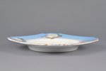 decorative plate, porcelain, Gardner manufactory, Russia, 1880-ties, 17 x 17 cm...