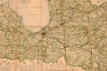 карта Латвии, с расстояниями в км на шоссе и списком полных названий мест, издание A/S "Ernst Plates...