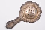 strainer with holder, silver, 875 standart, gilding, silver stamping, 1972, 30.85 g, Baku Jewelry Fa...