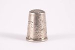 thimble, silver, 84 standard, 3.45 g, engraving, h 2.2 cm, 1908-1917, St. Petersburg, Russia...
