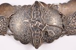 a belt, silver, "Кавказъ" ("Caucasus"), 84 standard, 163.25 g, engraving, niello enamel, 77.6 x 3.9...