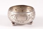 saltcellar, silver, 84 standard, 23.60 g, engraving, Ø 4.7 cm, h 2.6 cm, 1899-1908, Moscow, Russia...