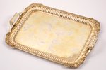 tray, silver, 84 standard, 1000 g, gilding, silver stamping, 38 x 26.8 x 4 cm, 1795-1826, St. Peters...
