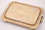 tray, silver, 84 standard, 1000 g, gilding, silver stamping, 38 x 26.8 x 4 cm, 1795-1826, St. Peters...