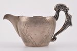 cream jug, silver, 84 standart, gilding, engraving, 1908-1914, 135.60 g, workshop of Alexander Piska...