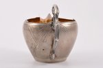 cream jug, silver, 84 standart, gilding, engraving, 1908-1914, 135.60 g, workshop of Alexander Piska...
