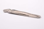 bookmark, silver, 875 standard, 6.85 g, engraving, 9.8 x 2.2 cm, the 20-30ties of 20th cent., Latvia...
