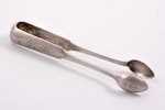 sugar tongs, silver, 84 standard, 27.10 g, engraving, 11.9 cm, 1880-1890, Moscow, Russia...
