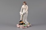 figurine, A Young Lady Pulling Up Her Stocking, porcelain, Russia, Kuznetsov Brothers Factory, the 1...