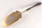 cake server, silver, 875 standart, gilding, the 20ties of 20th cent., (item's weight) 98.60 g, Latvi...