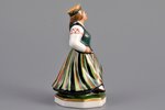 figurine, a Girl in traditional costume, porcelain, Riga (Latvia), sculpture's work, M.S. Kuznetsov...