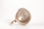 tea glass-holder, silver, non-original handle, 84 standart, engraving, 1908-1917, 143.15 g, Ivan Khl...