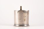 tea glass-holder, silver, 84 standart, engraving, 1908-1917, 85.60 g, Moscow, Russia, h 8.9 cm, Ø (i...