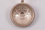 tējkarote, sudrabs, no divlatnieka monētas, ar dzintaru, 19.37 g, 13.3 cm, 20 gs. 30tie gadi, Latvij...