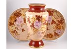 ваза "Гаянэ", 2 настенных блюда, цветы, ручная роспись, фарфор, Рижская фарфоровая фабрика, автор фо...