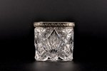 a vase, silver, crystal, 875 standart, the 30ties of 20th cent., (item's weight) 178.00 g, Latvia, 6...