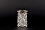 ваза, серебро, хрусталь, 875 проба, 30-е годы 20го века, (вес изделия) 178.00 г, Латвия, 6.7 см...