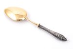 spoon, silver, 875 standart, gilding, the 30ties of 20th cent., (item's weight) 32.20 g, Latvia, 18....
