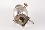 set: miniature samovar, small teapot, tray, drinking bowl, silver, 84 standart, engraving, (samovar)...