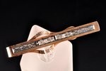 a tie clasp, silver, gilding, 875 standart, 6.15 g., 1963, Jeweller factory of Sverdlovsk, USSR...