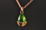 a pendant, gold, enamel, 56 standard, 3.20 g., the item's dimensions 2.2 x 1.1 cm, diamond, 1899-190...