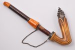 pipe, silver, W.Imhoff Cassel, 13 lot standard, with an amber details (german press), 30 cm, the 19t...