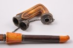 pipe, silver, W.Imhoff Cassel, 13 lot standard, with an amber details (german press), 30 cm, the 19t...