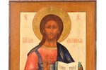icon, Jesus Christ Pantocrator, painted on gold, board, painting, guilding, Russia, 30.7 x 26 x 2.4...