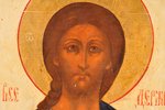 icon, Jesus Christ Pantocrator, painted on gold, board, painting, guilding, Russia, 30.7 x 26 x 2.4...