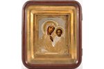 icon, Our Lady of Kazan, in icon case, board, silver, painting, guilding, 84 standard, Russia, 1890,...