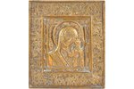 icon, Our Lady of Kazan, in icon case, copper alloy, casting, guilding, wood, Russia, the 19th cent....