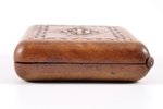 cigarette case, Riga Latvian Society, wood, Latvia, the 20-30ties of 20th cent., 11.3 x 8.7 x 2.5 cm...